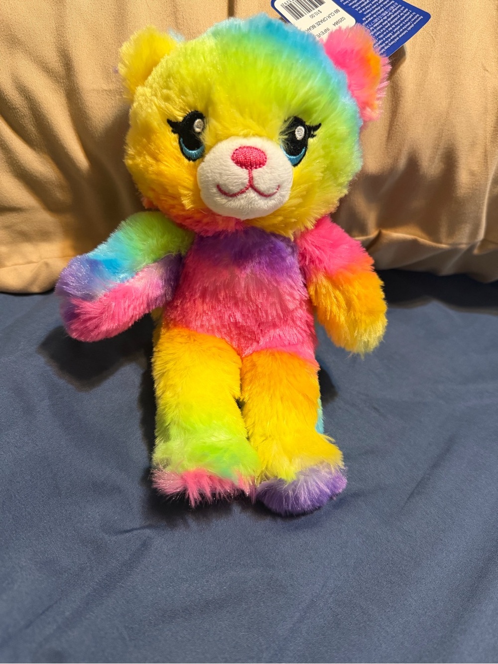 Build a Bear Buddies Mini Plush Rainbow Tie Dye Stripes Craze Bear Toy 8" BAB